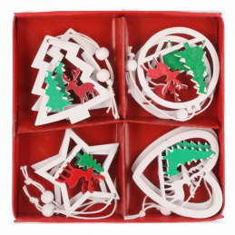 Decorațiuni din lemn pentru agățat pe bradul de Crăciun