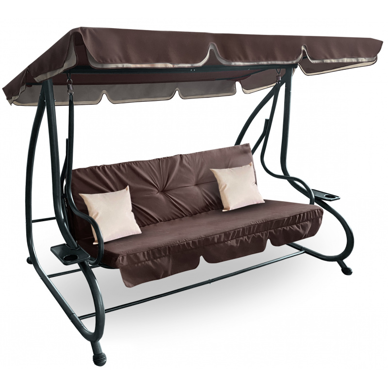 Aga Leagăn de grădină 2în1 GRANDLUX XXL Maro închis