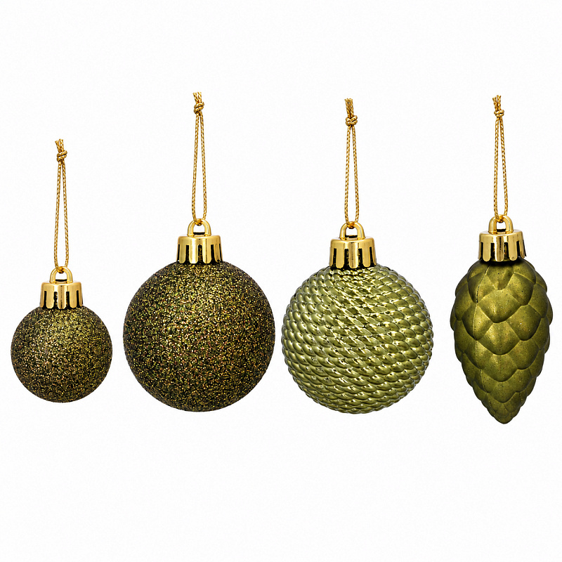Aga Globuri de Crăciun MIX 31 buc 3-4,5 cm Olive