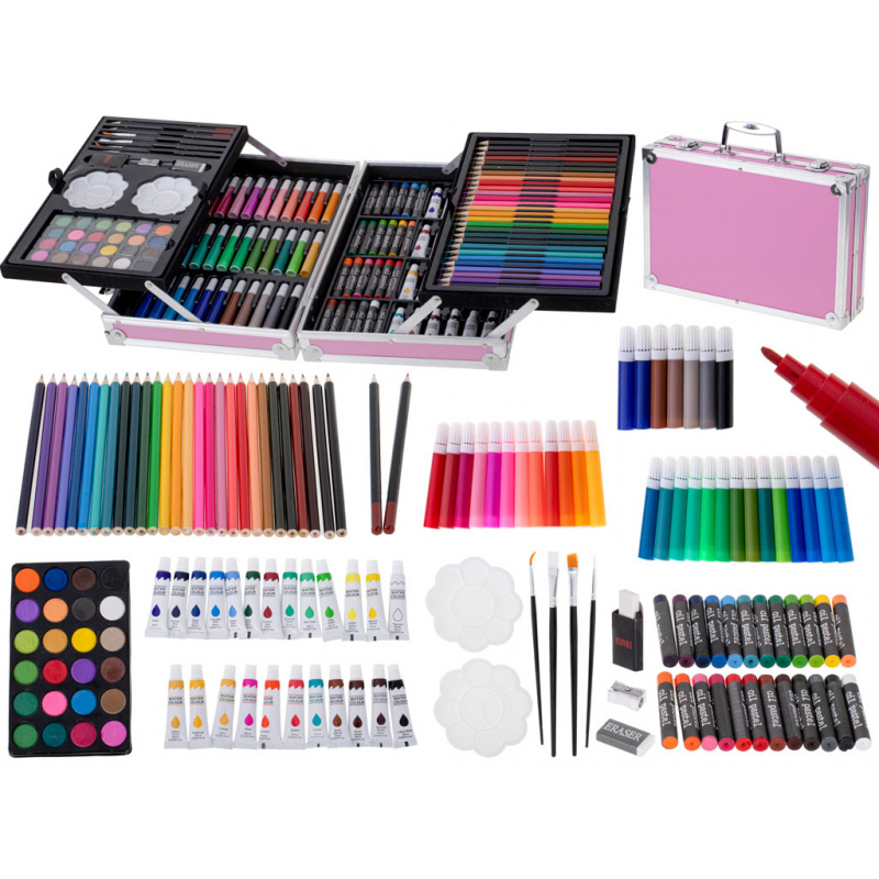 Set de pictură Aga Plast în valiză 145 buc Roz