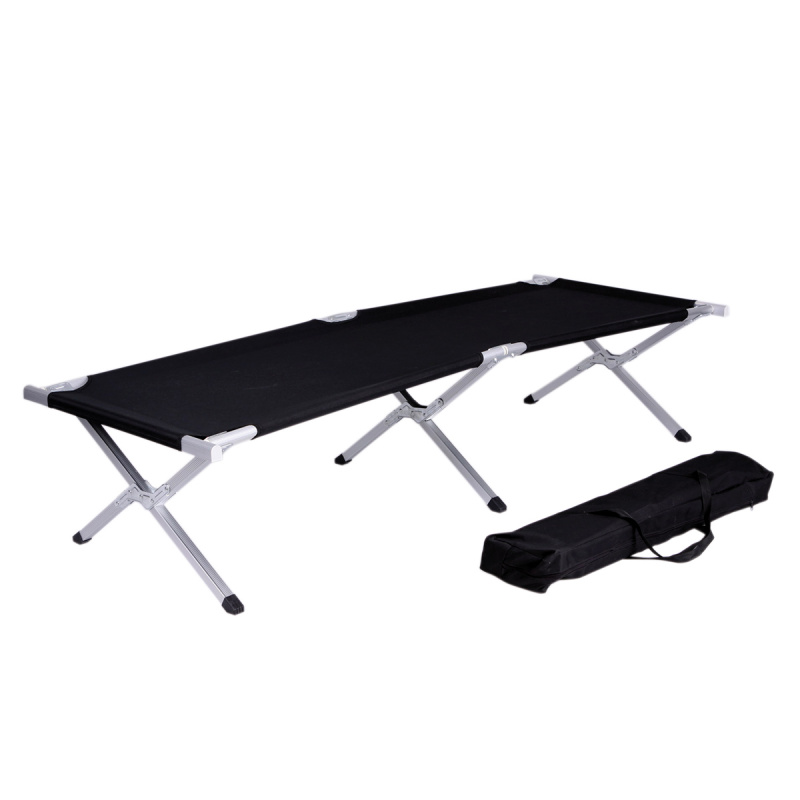 Aga Pat de camping pliabil Negru