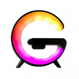 Lampa LED Aga RGB 5în1 cu încărcător wireless Negru