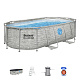 BESTWAY Power Steel Swim Vista piscină cu fereastră 427x250x100 14x8FT 7in1