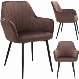 Scaun CORA tapițat catifea maro
