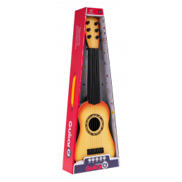 Chitară clasică pentru copii 3+ Maro deschis Instrument de jucărie + 6 corzi metalice