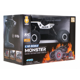 Crawler Monster pentru copii 6+ Telecomandat Argintiu model 1:18 Conducere extremă