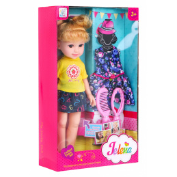 Păpușă mare pentru stilizare pentru copii 3+ blondă + 2 Ținute + Pieptene + Oglindă