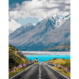 Pictură pe numere Călătorie în Munți 40x50 Pânză + Vopsele + Pensule