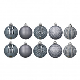 Aga Globuri de Crăciun 6cm 10buc Gri Aga Globuri de Crăciun 6cm 10buc Gri