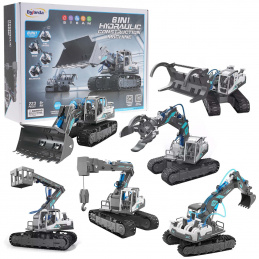 Set de Mașini de Construcții de Asamblat 6 în 1 pentru copii 8+ Alimentare hidraulică + Piese de construcție 223 buc.
