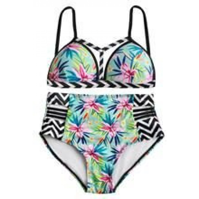 Costum de baie boho cu slip înalt mărime. Cu ISO