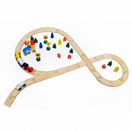 Wooden Toys Set de tren din lemn 48 de piese 6DZ074 - II. CALITATE
