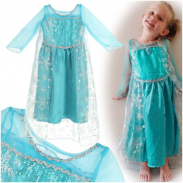 Costum de carnaval Aga Elsa Frozen Regatul de Gheață 120cm