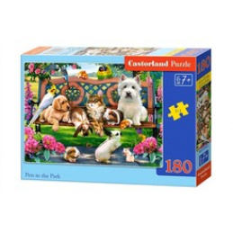 Puzzle de 180 de piese. Pets in the Park universal Puzzle de 180 de piese. Pets in the Park universal