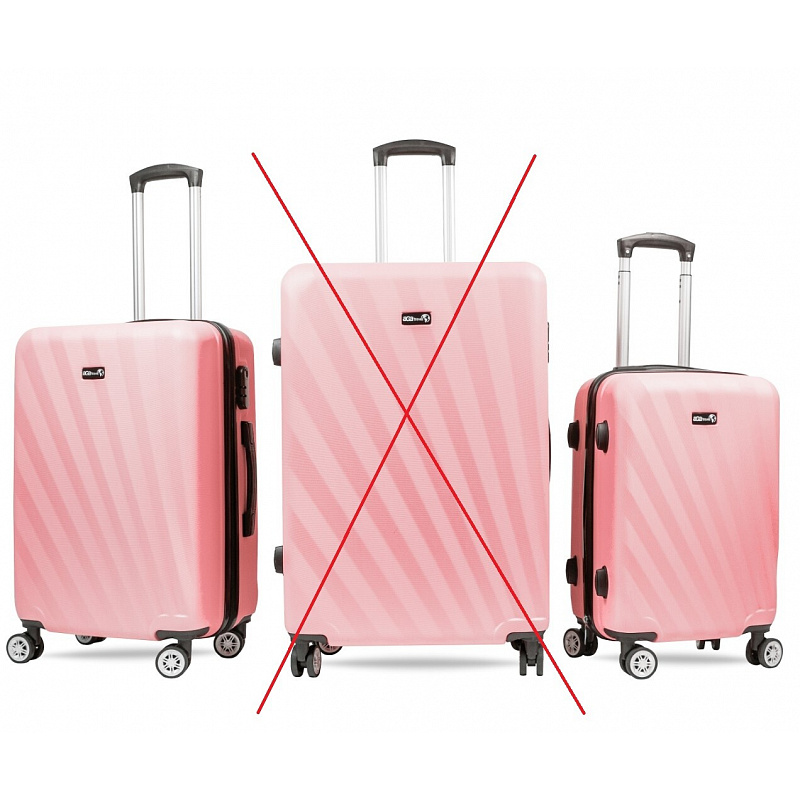 Aga Travel Set de valize de călătorie, măr. M + S Roz 6CZ031 - CALITATEA a II-a