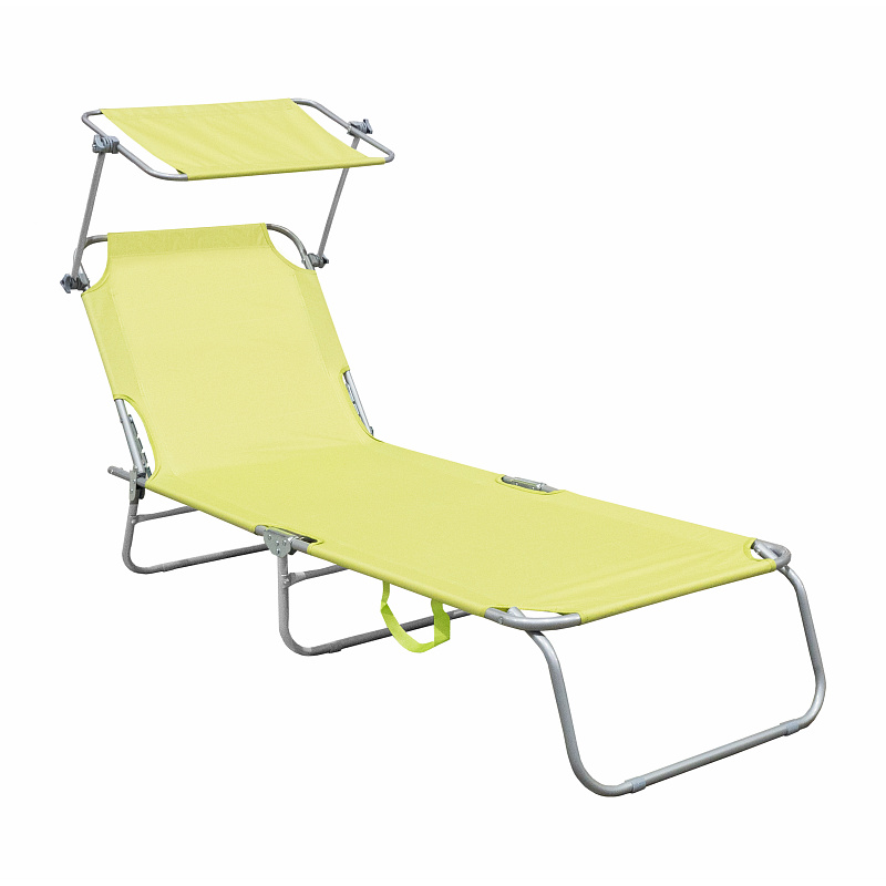 Linder Exclusiv Șezlong de grădină cu copertină Verde 6DAZ661 - CALITATEA a II-a