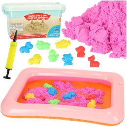 Aga Nisip magic lichid 1kg + forme + loc de joacă cu nisip