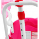 tricicletă pentru copii Elephant Pink + sunete + copertină + barieră de siguranță + suport pentru picioare + mâner + schiuri + spațiu de depozitare
