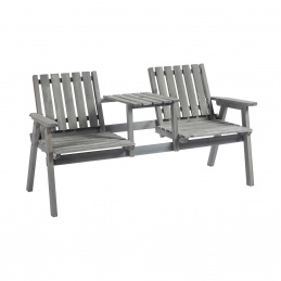 Bancă de grădină Aga cu masă 152x70x83 cm Gri