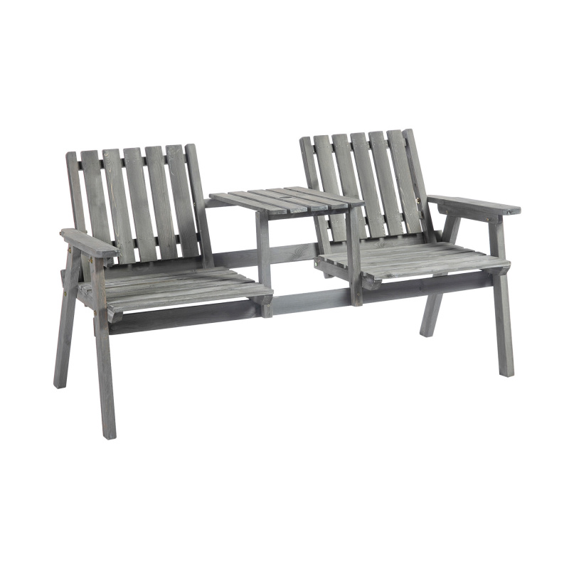 Bancă de grădină Aga cu masă 152x70x83 cm Gri