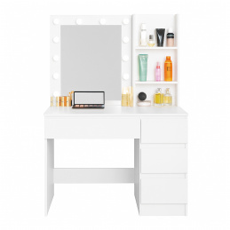 Aga Măsuță de toaletă cu oglindă și iluminare Alb mat