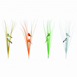 Păsărele pe bețișor cu iarbă de Paște, mix de modele