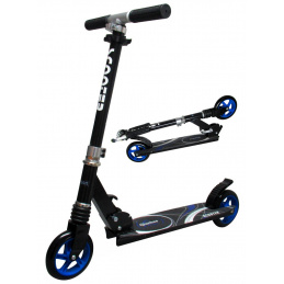 Trotinetă Mare H7 NEGRU-ALBASTRU Pliabilă R-Sport roți 145 mm până la 100 kg