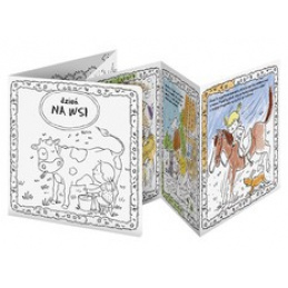 Carte de colorat tip acordeon - Copii și animale la fermă 5+ MONUMI universal