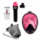 Masca de snorkeling cu față întreagă Aga L/XL Negru/Roz