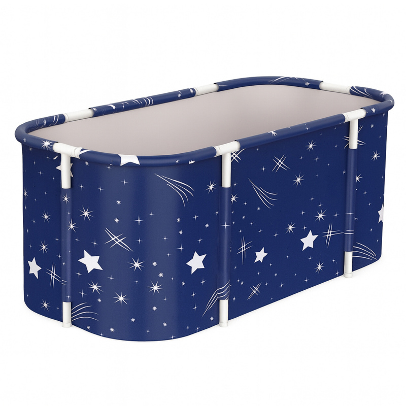 Aga Cadă pliabilă portabilă 120x60x60 cm Albastru închis