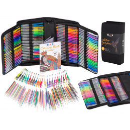 Aga Set de pixuri cu gel colorate în husă 120 buc + 120 rezerve