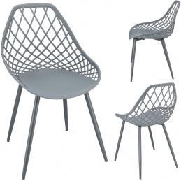 Scaun ARANDA din plastic gri cu picioare gri