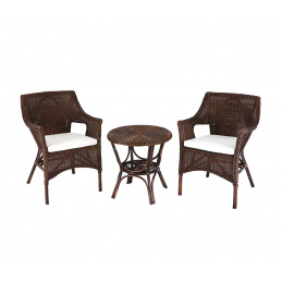 Set mobilier Aga Ratan LARUS Maro închis/Alb