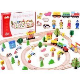 Set mare PISTĂ tren din lemn 80 ele ZA3573 universal