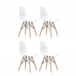 Aga 4x Scaune de masă Albe