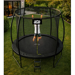 Aga SPORT EXCLUSIVE Trambulină 250 cm Negru + plasă de protecție + scară - CALITATEA a II-a