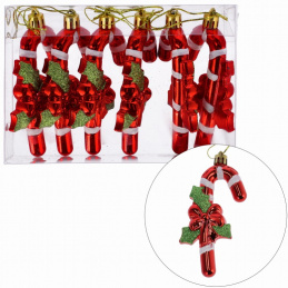 Decorațiuni de Crăciun roșii în formă de bastoane de Crăciun