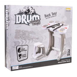 Tobe electronice pentru copii 6+ Scaun + 5 pad-uri + 2 bețe + 5 melodii DEMO Tobe electronice pentru copii 6+ Scaun + 5 pad-uri + 2 bețe + 5 melodii DEMO