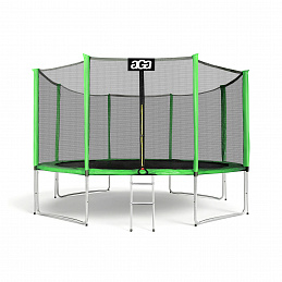 Aga SPORT PRO Trambulină 366 cm Verde deschis + plasă de protecție + scară