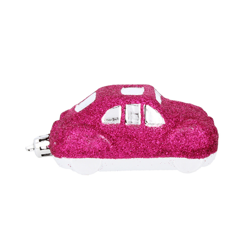 Aga 3x Ornament de Crăciun Mașinuță Roz