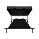 Aga Șezlong de grădină pentru două persoane cu baldachin Negru