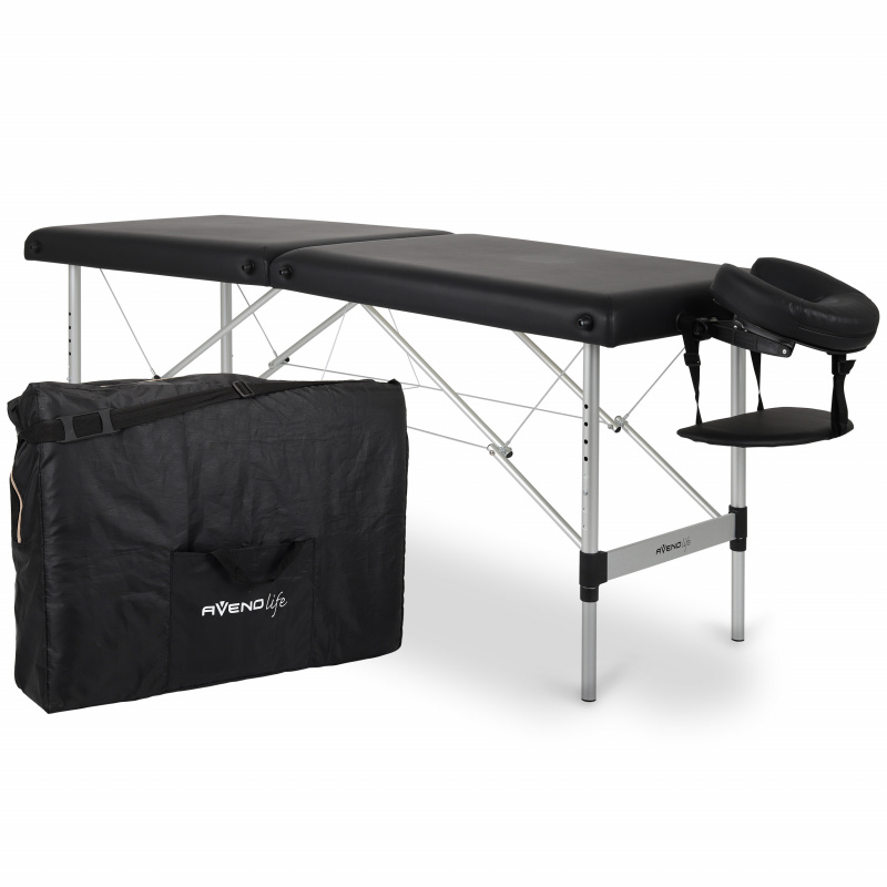 Habys Masă de masaj din aluminiu Neagră