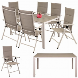 Set mobilier de grădină - 6 x scaun și masă