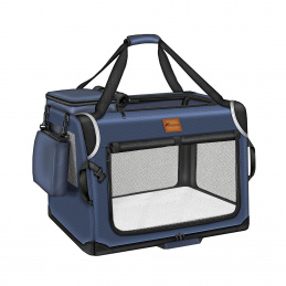 Tresko Cușcă de transport pentru câini și pisici 92x63x63 cm Albastră