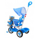tricicletă pentru copii Elephant Blue + sunete + copertină + barieră + suport pentru picioare + mâner + schiuri + spațiu de depozitare