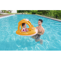 Barcă gonflabilă Lisek pentru copii 3+ BESTWAY 94x66cm + Acoperiș gonflabil + Zornăitoare senzorială