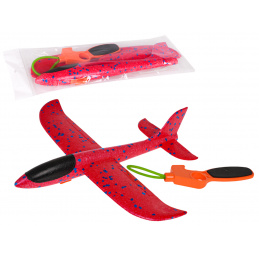 Avion din polistiren cu lansator manual roșu