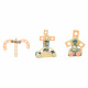 Aga4Kids Set de construcție din lemn 66 piese