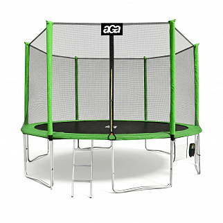 Aga SPORT PRO Trambulină 430 cm Verde deschis + plasă de protecție + scară + buzunar pentru încălțăminte