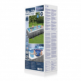 Power Steel 404x201x100 Imitare ratan 13x6FT BESTWAY 6in1 Rack Pool + pompă + scară